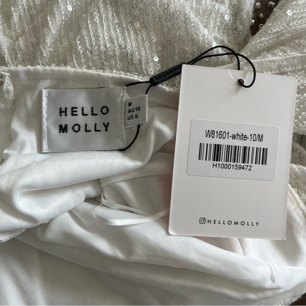 Hello Molly Frequent The Club Dress White Sz 6 - Picture 16 of 16